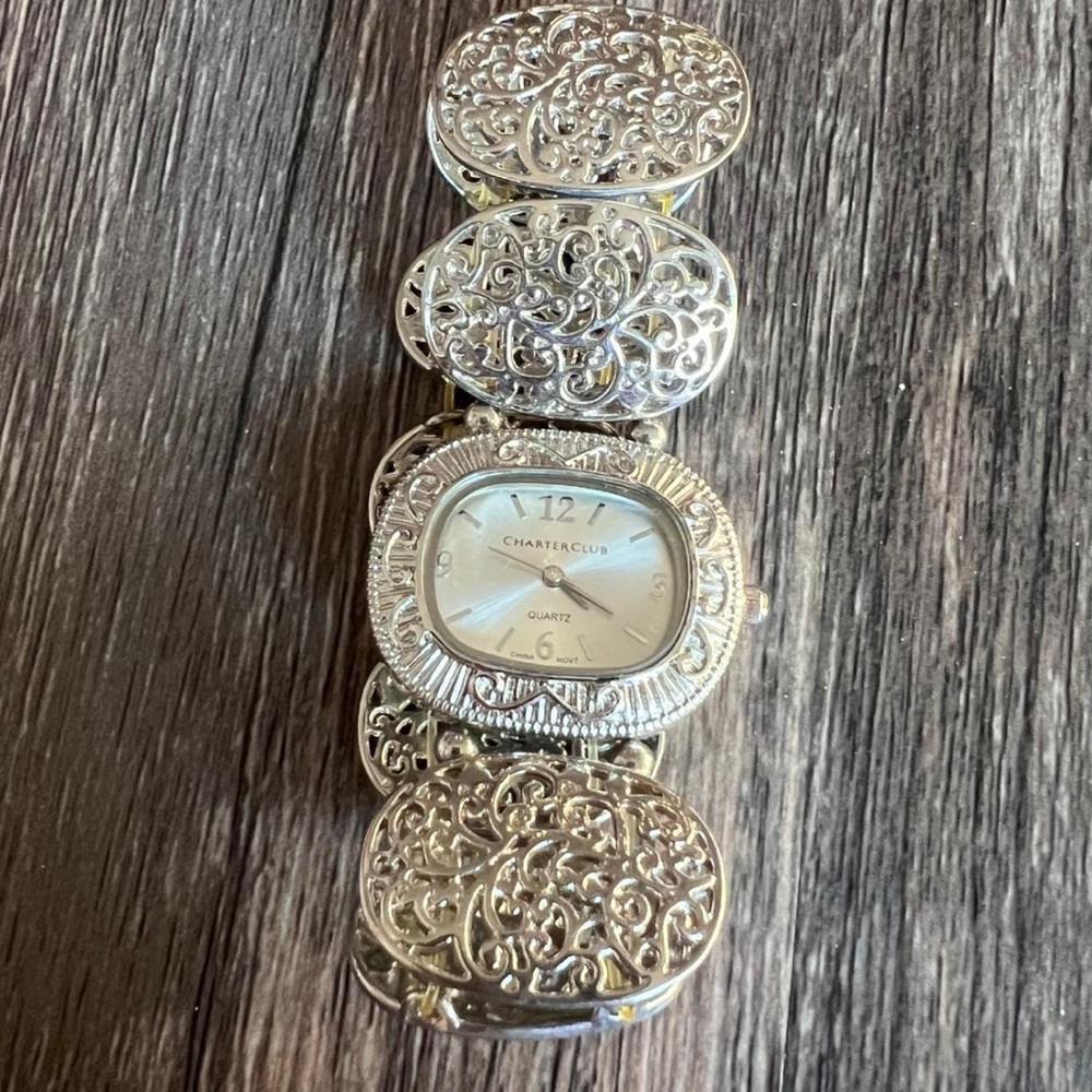 Charter Club Silver Filigree Women's Watch